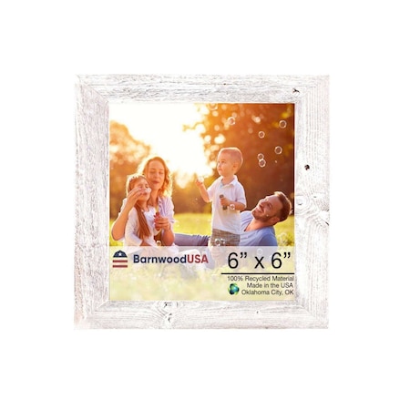 Barnwoodusa Rustic Farmhouse Reclaimed 6x6 Picture Frame (White Wash) 672713219095